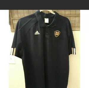 Adidas Three Stripe Notre Dame Polo Shirt Trefoil